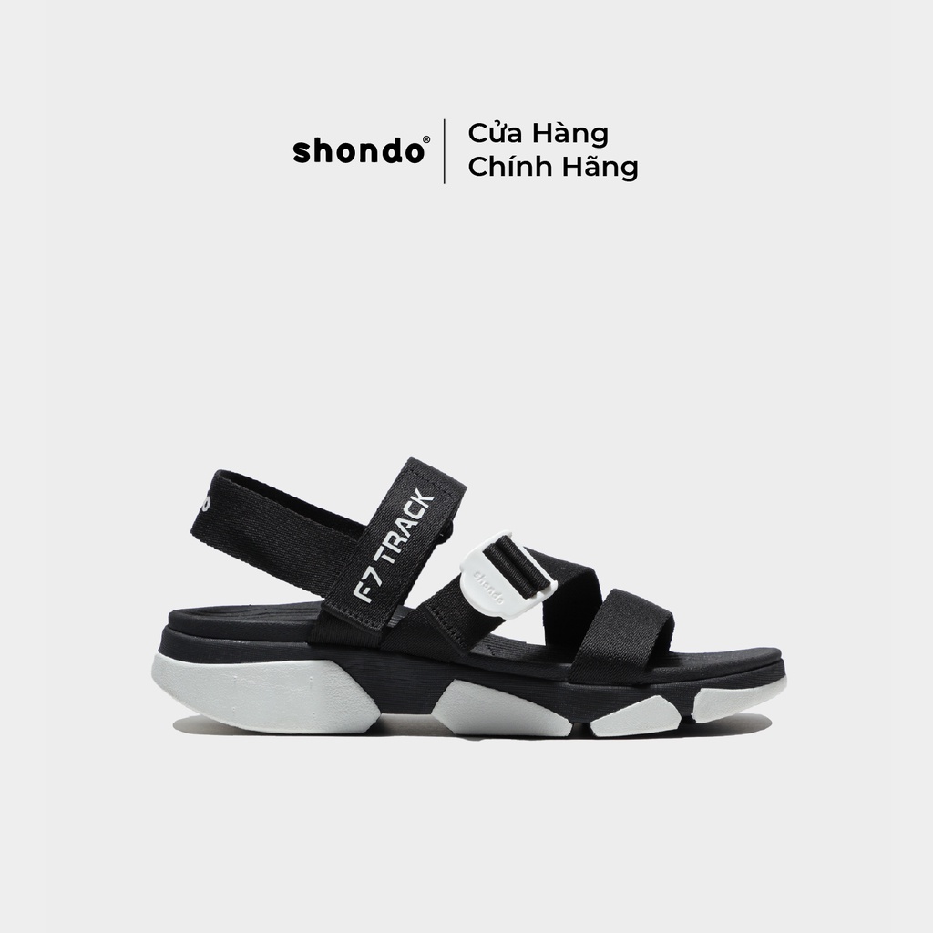 Giày Sandals Shondo F7 Track đen đế trắng F7T0010