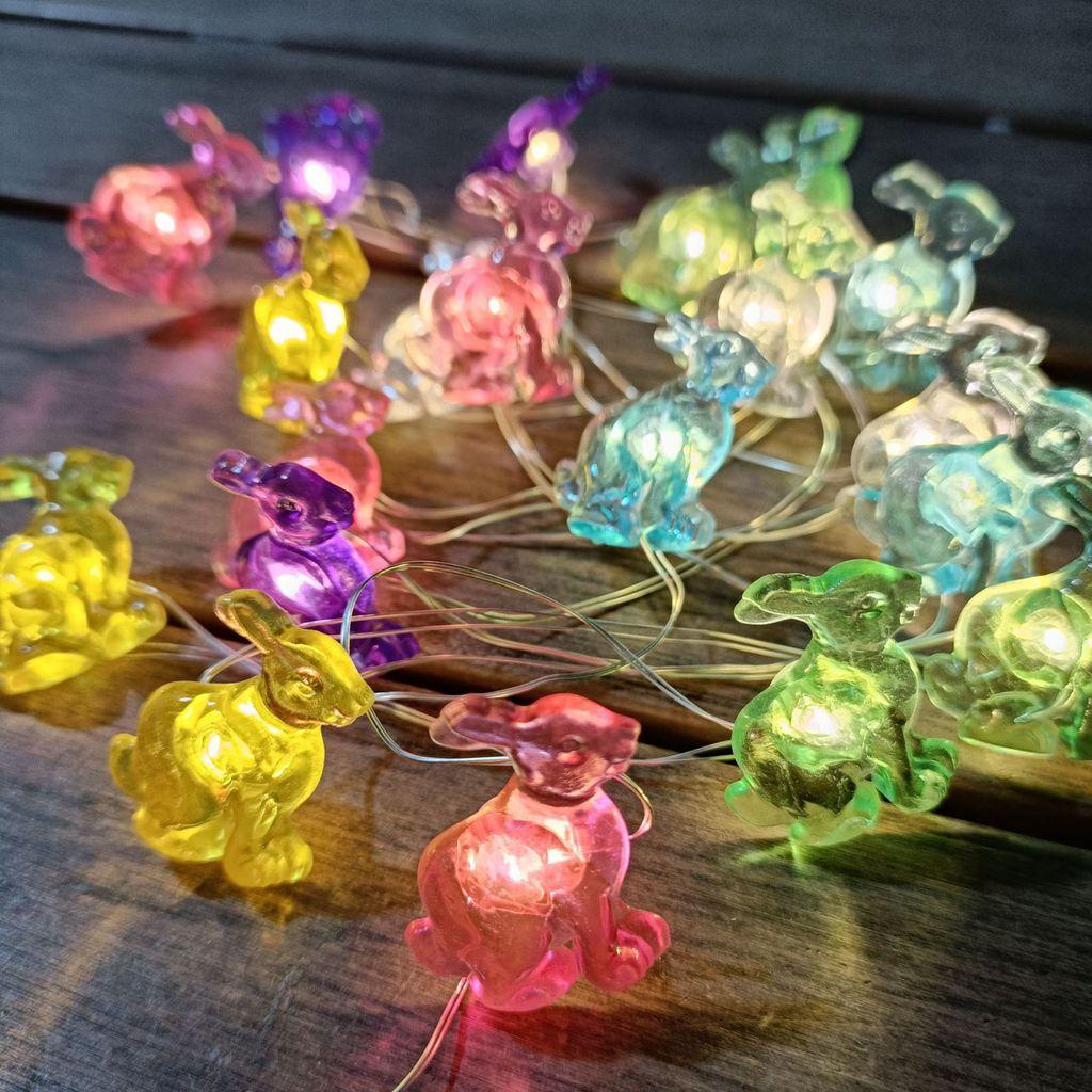 YIYU Dây Đèn Led 20 Bóng Hình Thỏ Dễ Thương Dùng Pin Trang Trí Lễ Phục Sinh