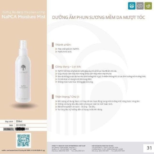 Xịt khoáng Nuskin NaPCA Moisture Mist Nuskin – Dưỡng Ẩm Nhẹ Dạng Phun Sương