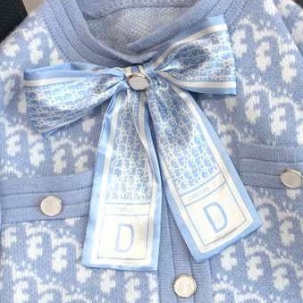 Áo Khoác Cardigan Dệt Kim Đính Nút Thắt Nơ Phong Cách Pháp Thời Trang Cho Nữ