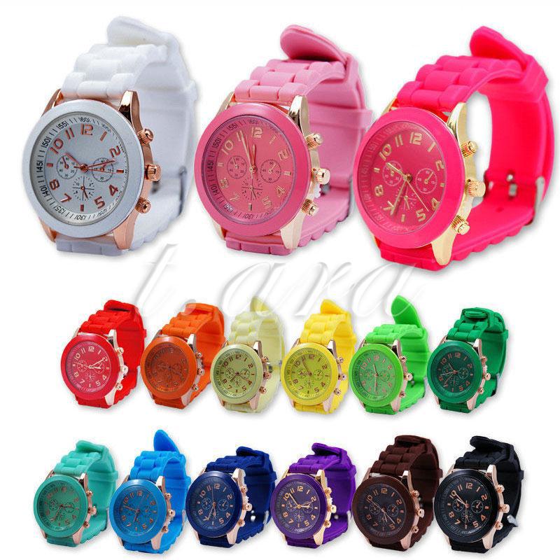 Đồng hồ quartz Geneva dây silicone