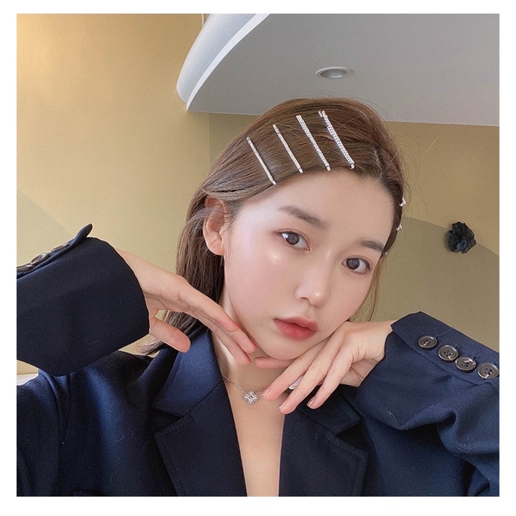 (1 chiếc) Kẹp tóc đính đá đơn giản phong cách Hàn Quốc, phụ kiện tóc nữ dễ thương