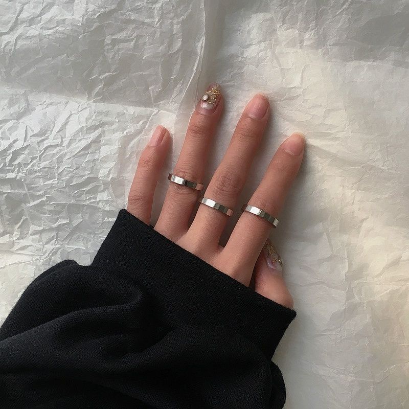 Nhẫn thép titan phong cách Âu Mỹ cổ điển kiểu dáng thời trang cho cặp đôi