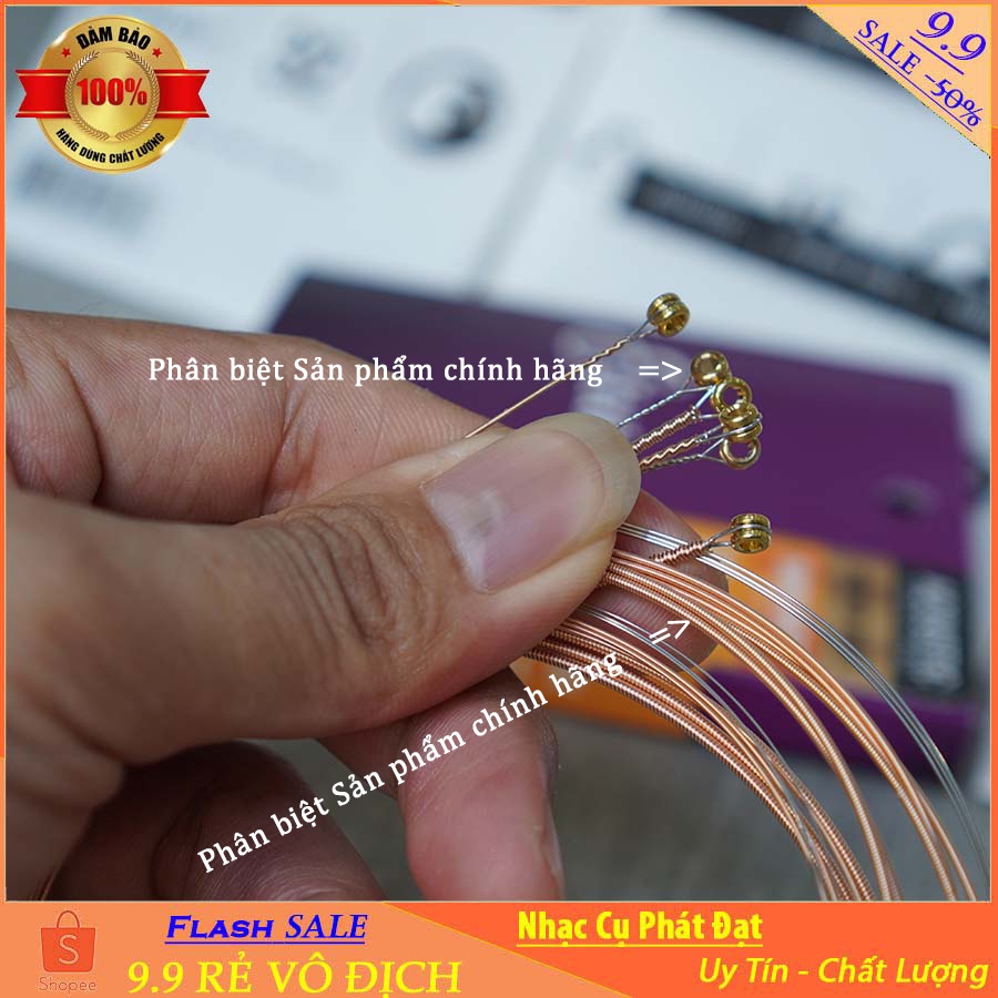 Bộ dây đàn guitar acoustic Elixer cỡ 11 l Cam kết chính hãng Mỹ USA