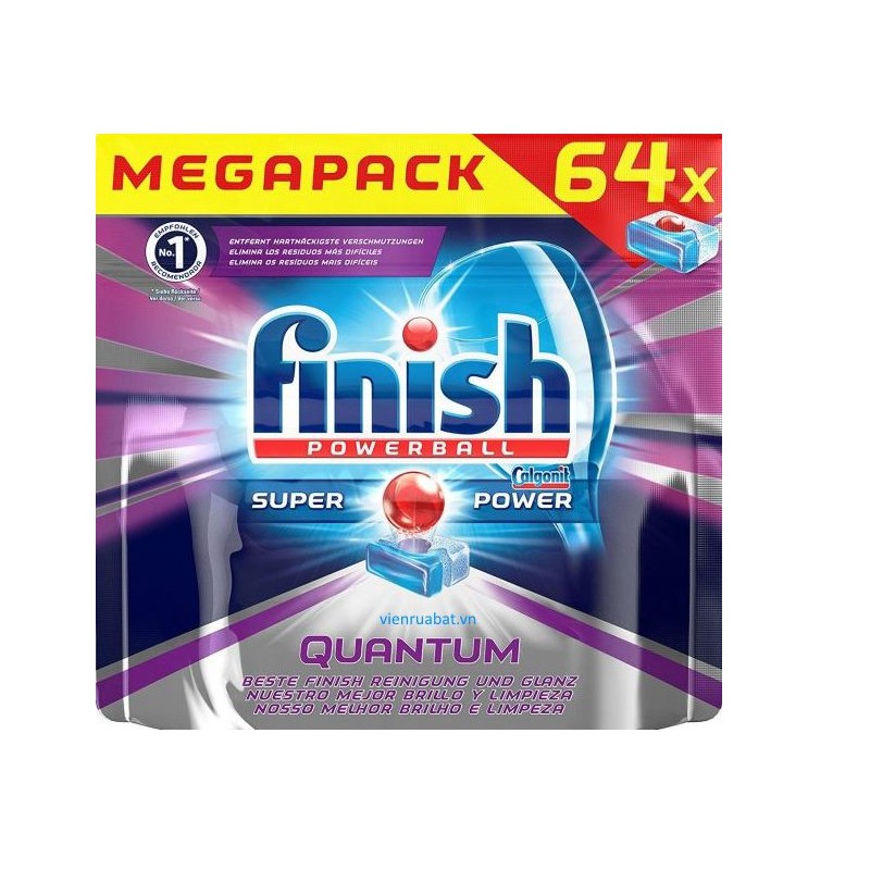 Túi 144 viên rửa bát Finish Quantum