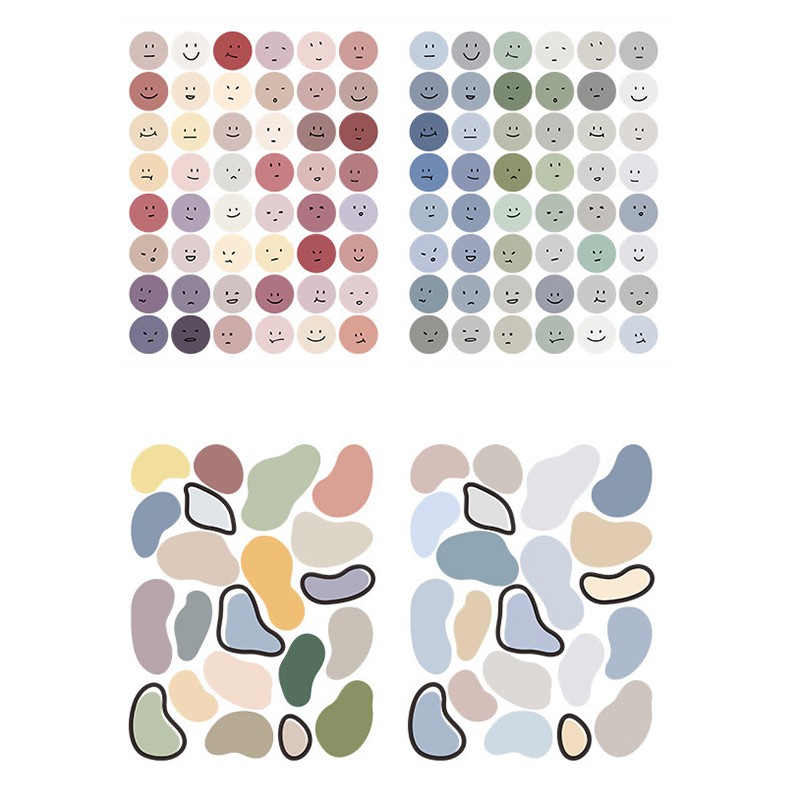 Bộ 2 tấm nhãn dán trang trí sổ sách/album in hình dễ thương DIY