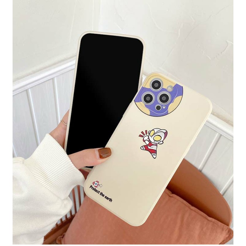 Ốp Iphone 7 8 6plus 6splus 6s 6 Cute Giải cứu trái đất in 3D 4 góc silicon bảo vệ camera