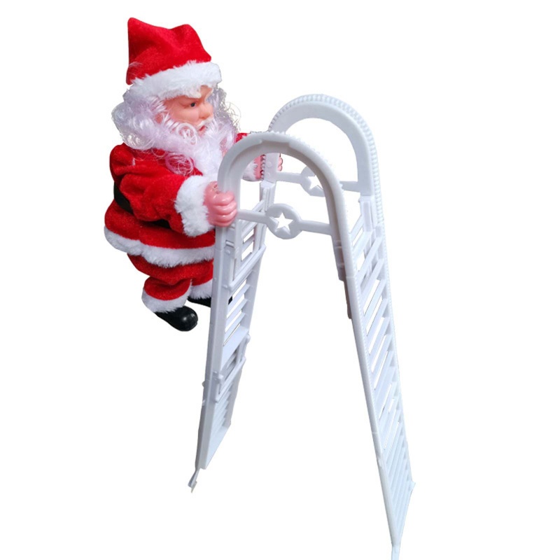 Búp Bê Hình Ông Già Noel Đang Leo Thang Trang Trí Giáng Sinh
