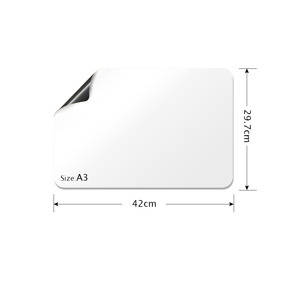 Bộ bảng trắng từ tính dán tủ lạnh dùng ghi chú, lịch trình kích thước A3