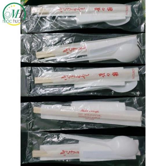 Combo 100 Set Thìa Đũa Tăm ( vỏ bất kì )