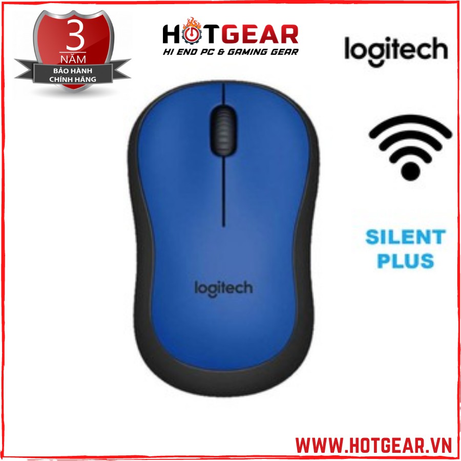 Chuột máy tính không dây Logitech Silent M221 (Xanh)