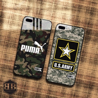Ốp lưng kính cường lực iphone 7 plus / iphone 8 plus hình camo