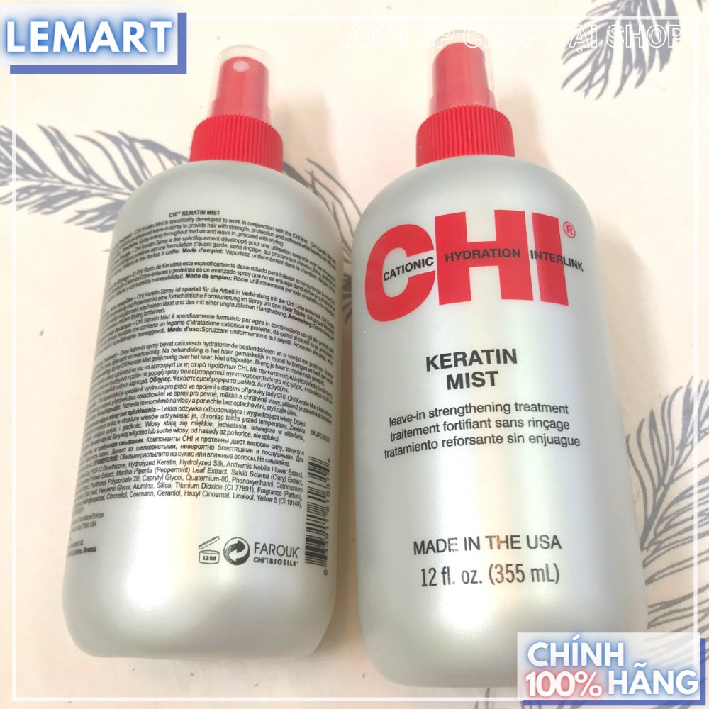 Xịt Dưỡng Tóc Hàng Ngày CHI - KERATIN MIST 355ml - Hàng Chính Hãng