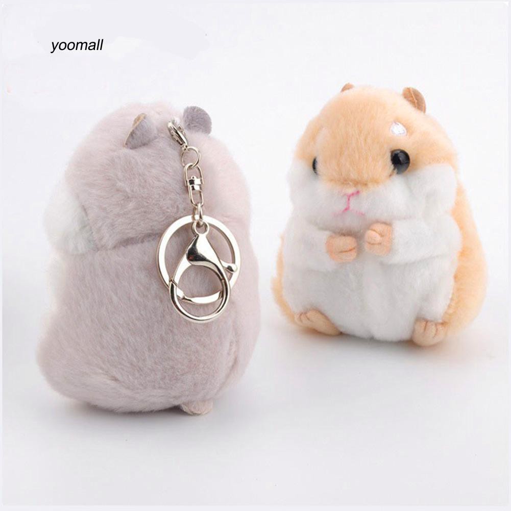 Móc khóa làm bằng kim loại hình chú chuột hamster xinh xắn