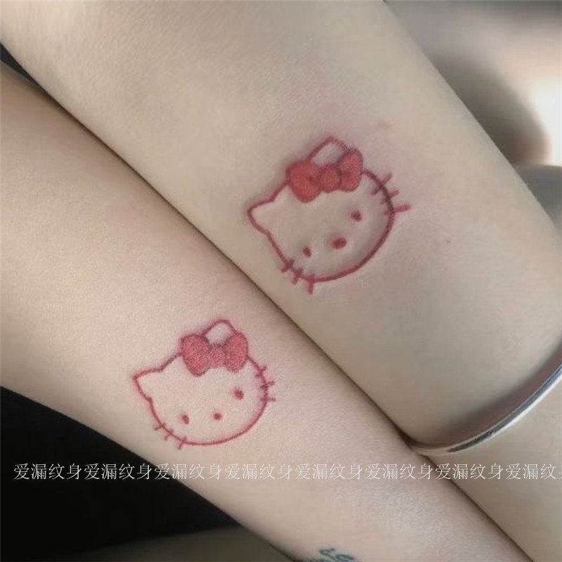 Hình Xăm Dán Chống Thấm Nước Hình Mèo Hello Kitty Dễ Thương