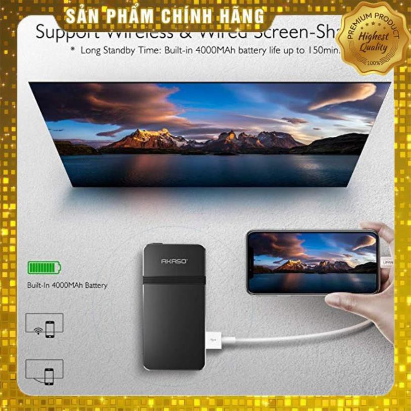 Máy chiếu mini cầm tay Pico Projector AKASO Mini Portable 1080p HD DLP LED 50 ANSI Lumens WiFi