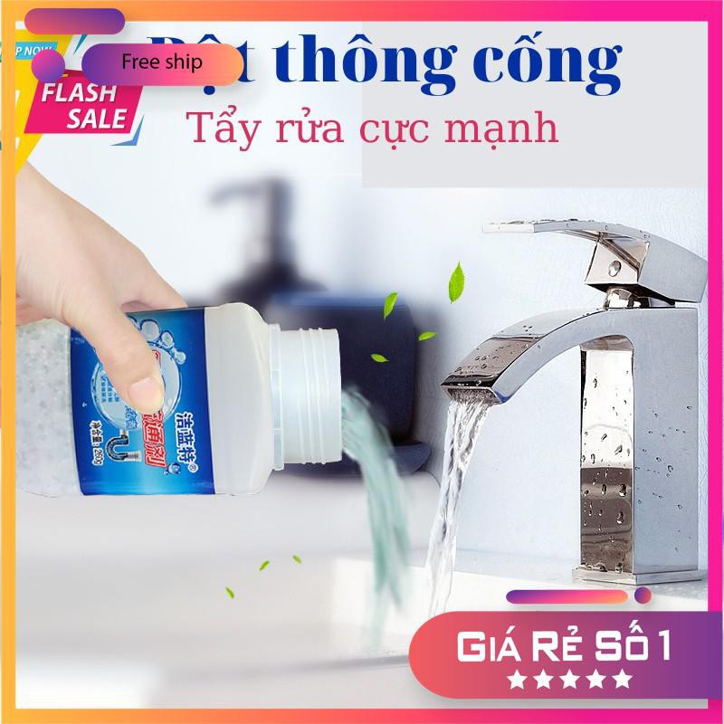 (Loại Mạnh) Bột thông tắc cống, Toilet, Bồn rửa bát, Chậu rửa mặt cực mạnh khử mùi hôi hiệu quả