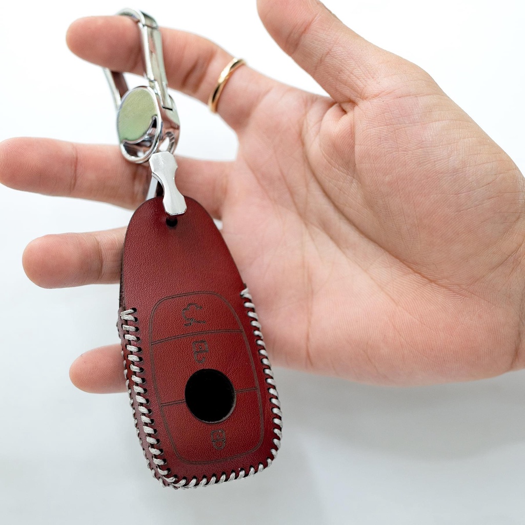 Bao da chìa khóa ô tô xe hơi Mercedes form to, bọc chìa khóa smartkey da thật chống xước chính hãng OTOBOX