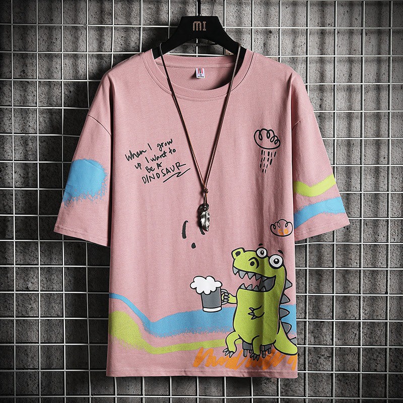 Áo Thun Unisex Nam Nữ tay lỡ - Áo phông tay lỡ form rộng Khủng Long unisex  cổ tròn cao cấp | BigBuy360 - bigbuy360.vn