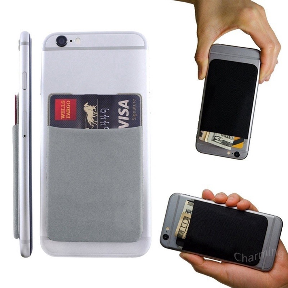 Túi Đựng Thẻ Id / Điện Thoại Bằng Silicon Mềm Co Giãn Nhiều Màu Gắn Điện Thoại Xiaomi