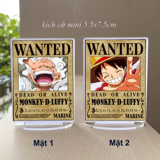 Mô hình mica truy nã One piece kích cỡ nhỏ ( in 2 mặt khác nhau)