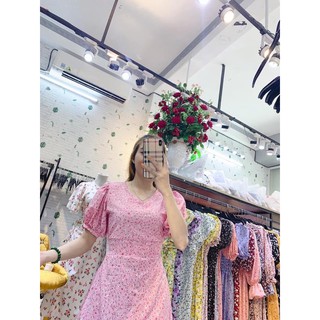 đầm hoa nhí hồng