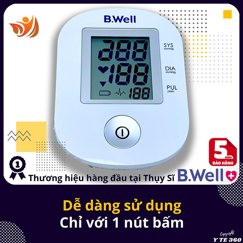 Máy đo huyết áp bắp tay điện tử tự động b.well pro 33 - bwell y tế 360