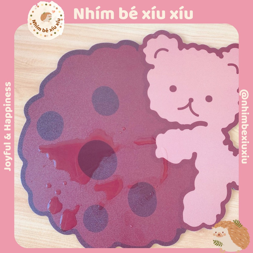 Miếng lót chuột gấu nâu mouse pad cute tấm di chuột chống thấm nước VT239