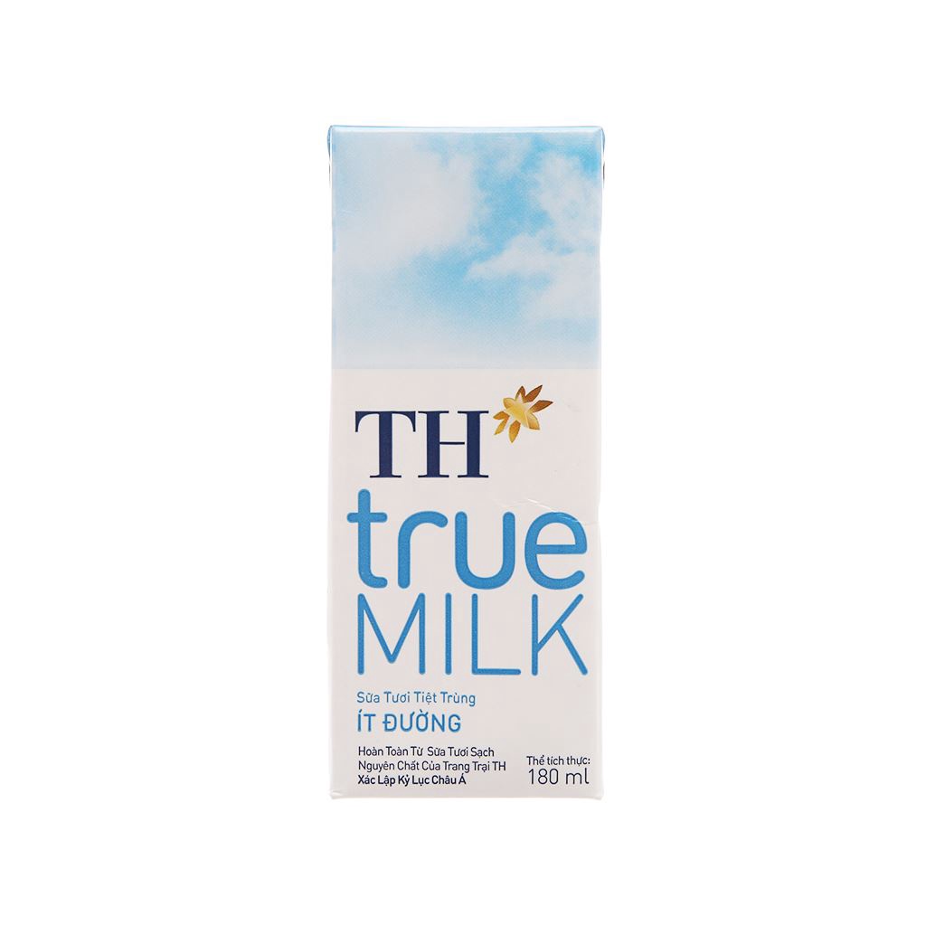 Combo 2 hộp sữa tươi tiệt trùng ít đường TH true MILK 180ml