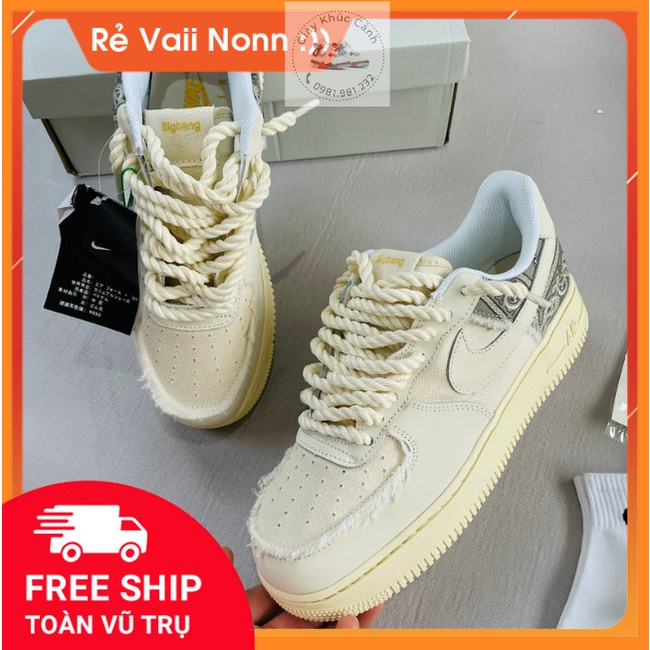 Giày thể thao Air Force 1 Dây Thừng, AF1 Dây Thừng nam nữ cao cấp Hothit 2022