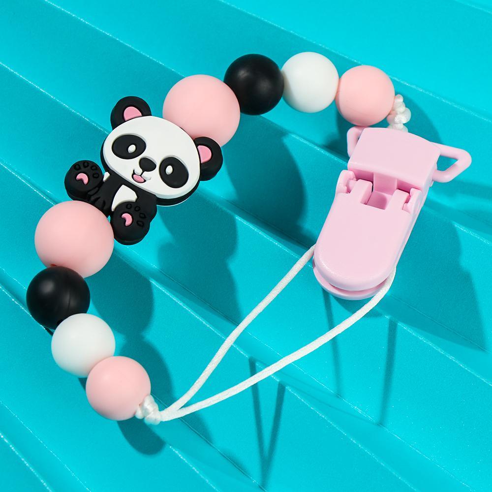 LUOL Giá Đỡ Núm Vú Giả Hình Gấu Trúc Chống Cắn Cho Bé