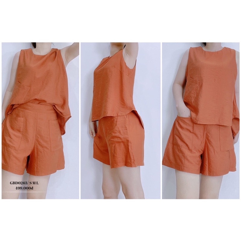 (hot trend)Set bộ đũi linen vạt tôm nhiều màu sắc xát nách điệu đà nữ tính