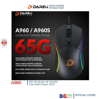 Chuột Gaming DAREU A960 - ULTRALIGHT (TRACKER PWM3337, LED RGB)
