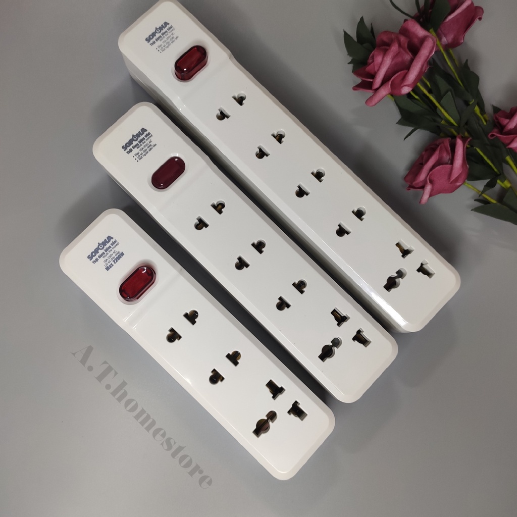 Ổ cắm điện SOPOKA, Ổ điện lõi sứ chịu nhiệt không dây nút nguồn siêu bền, Hàng chính hãng chất lượng cao bảo hành 2 năm