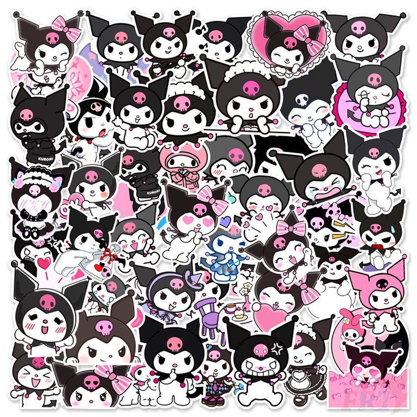 Bộ 50 Cái / Bộ ☆ Sanrio. Miếng Dán Kuromi Series 01 ☆ Miếng Dán Thời Trang Chống Thấm Nước