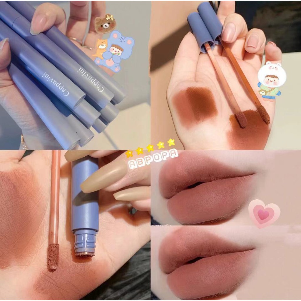 Son kem lì Cappuviini lâu trôi mềm mượt không gây khô môi Chống Nước Lâu Phai