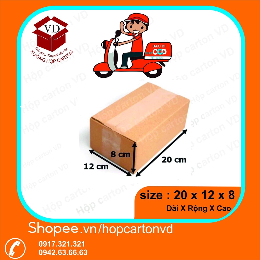 Hộp carton đóng hàng 20*12*8