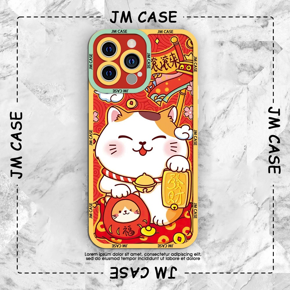 Ốp lưng iphone cạnh vuông JM CASE Mèo thần tài phú quý tài lộc 6plus/6s/6splus/7/7plus/8/8plus/x/xs/11/12/pro/max/plus/