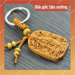 Móc khóa gỗ khắc Thần Tài