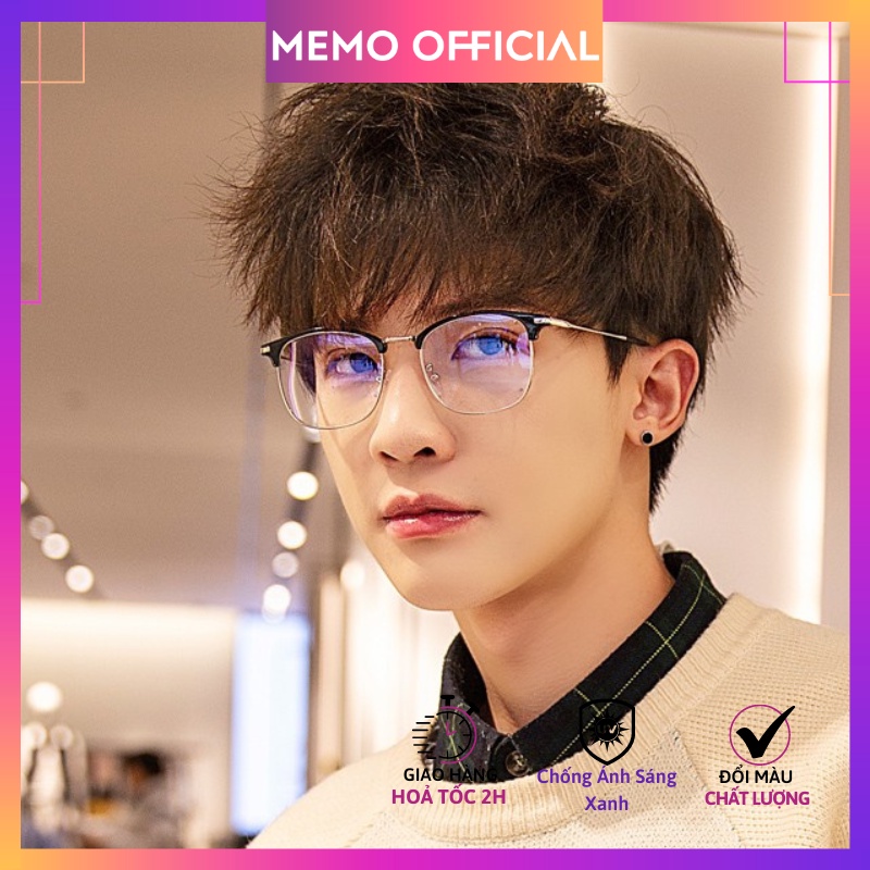 Gọng kính cận nam nữ dáng Clubmaster, Gọng kính giả cận kim loại đẹp cao cấp chắc chắn phong cách thời trang_CLUB01