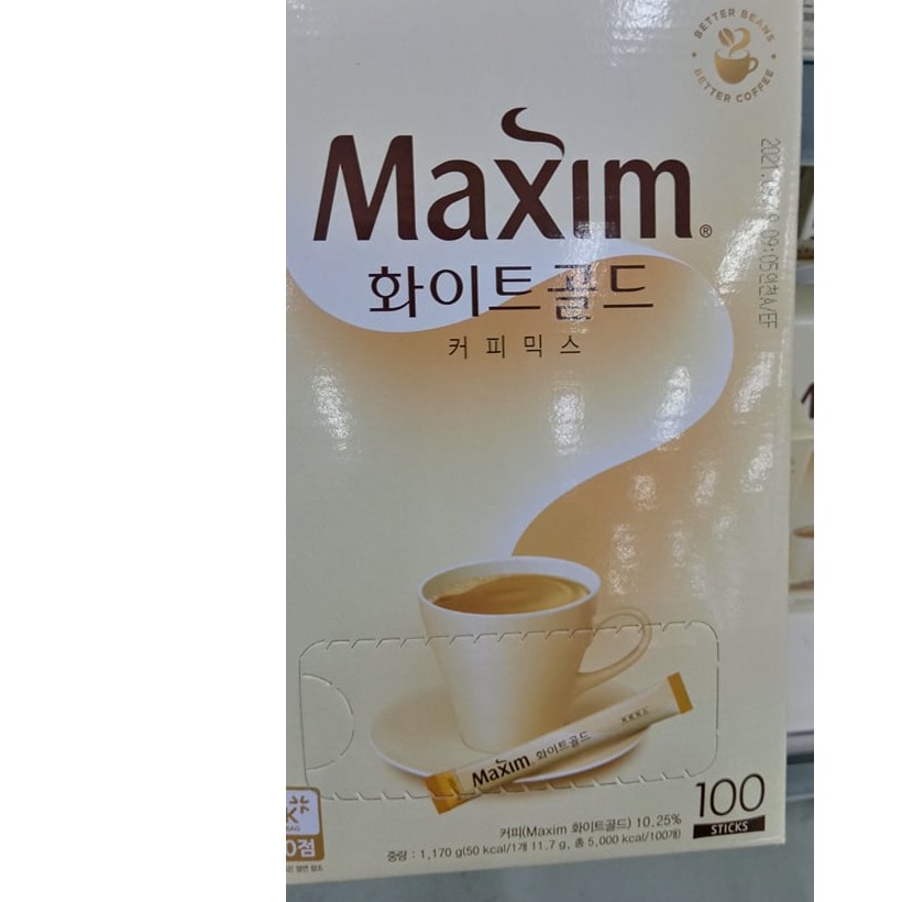 CÀ PHÊ MAXIM WHITE GOLD MIX HÀN QUỐC HỘP 100 GÓI - 맥심 커피 화이트 골드