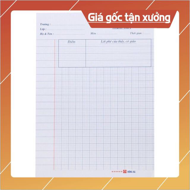 [ĐỔ BUÔN GIÁ SỈ] Giấy kiểm tra Hồng Hà- Tập giấy kiểm tra cấp 1, cấp 2 gồm 50 tờ đôi