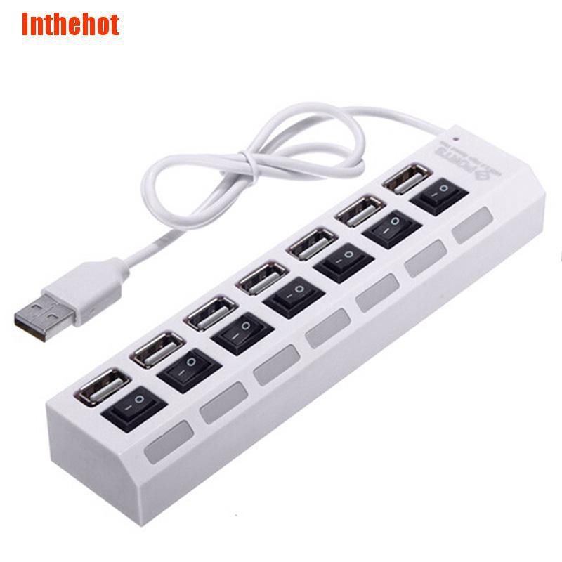 Bộ Chia 7 Cổng Usb 2.0 + Bộ Chuyển Đổi Nguồn Ac Cho Pc / Laptop /