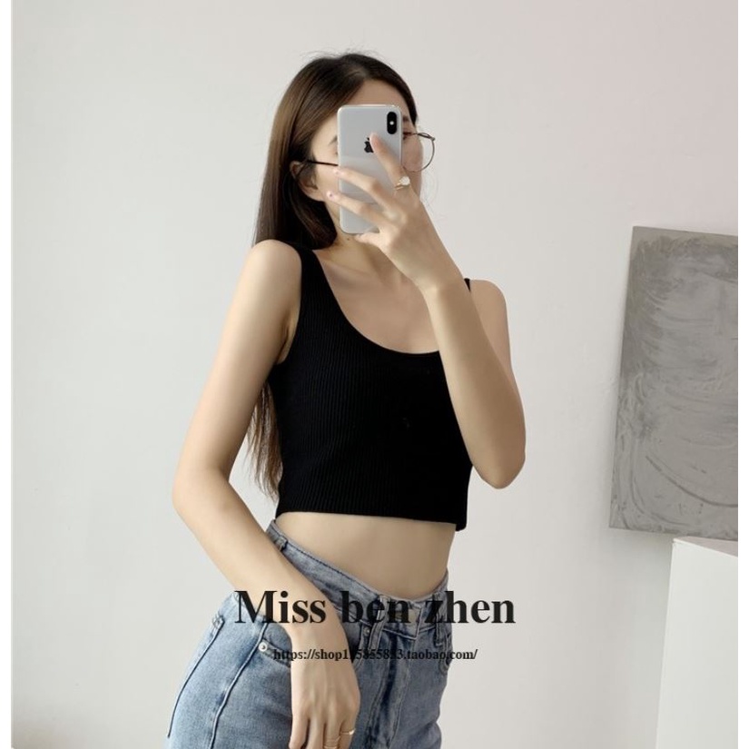 Áo Croptop Balo Sát Lách 2 Dây Bản To Cổ Vuông Form Ôm