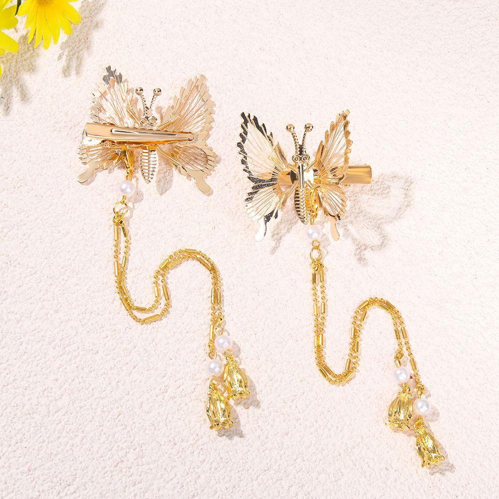 Kẹp Tóc Hình Bươm Bướm Bằng Kim Loại Lấp Lánh