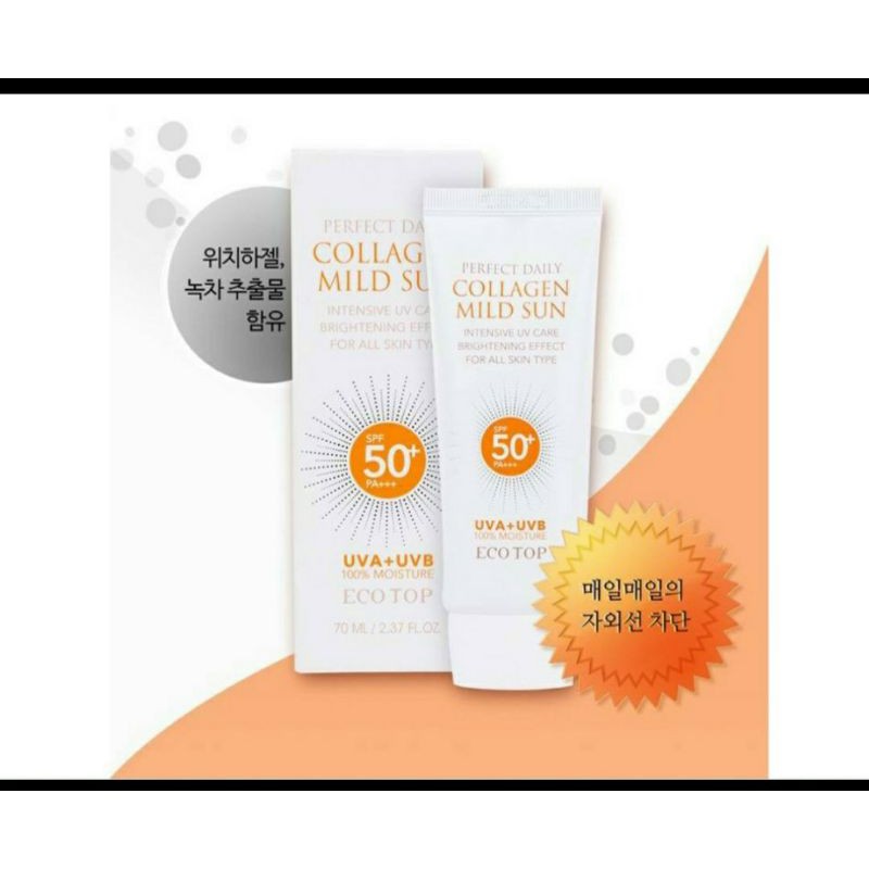 KEM CHỐNG NẮNG ECOTOP PERFECT DAILY COLLAGEN MILD SUN SPF50+/PA+++ 70ML •