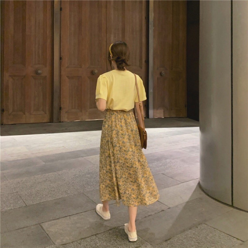 Chân váy hoa vintage, chân váy hoa nhí cạp cao (Hàng Quảng Châu có size ạ) | BigBuy360 - bigbuy360.vn