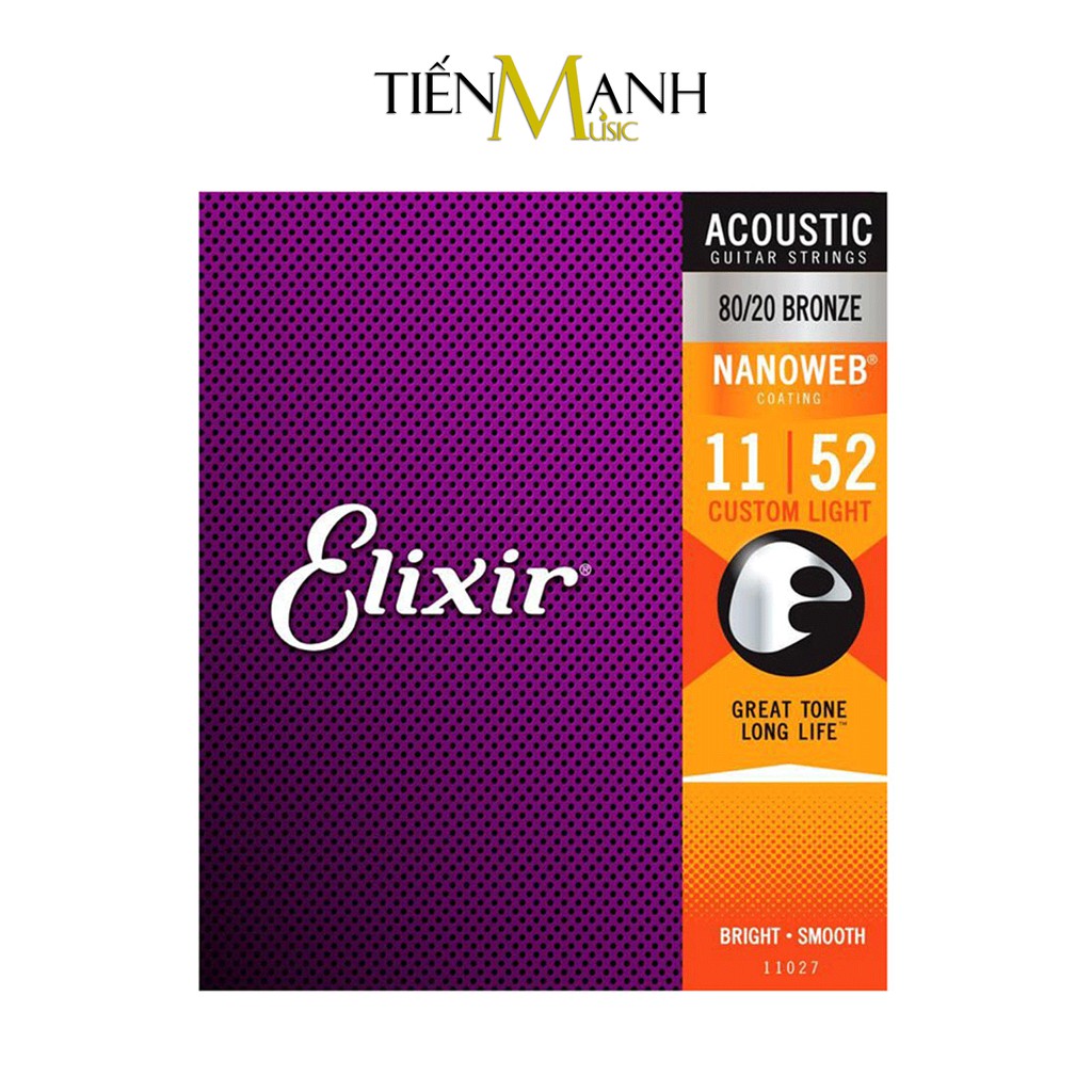 Dây Đàn Guitar Acoustic Elixir 16002, 16027, 16052, 11002, 11027, 11052 - Phosphor Bronze cỡ 10, 11, 12