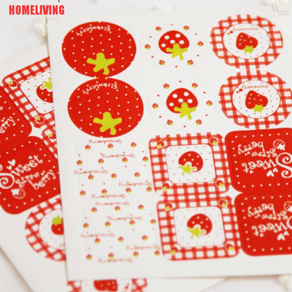Set 24 Sticker Dán Trang Trí Sổ Tay DIY Hình Trái Dâu Dễ Thương Xinh Xắn