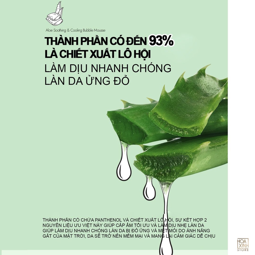 Xịt Khoáng Dưỡng Ẩm Mát Lạnh Dịu Da RECIPE ALOE Soothing & Cooling Bubble Mousse 150ml | BigBuy360 - bigbuy360.vn